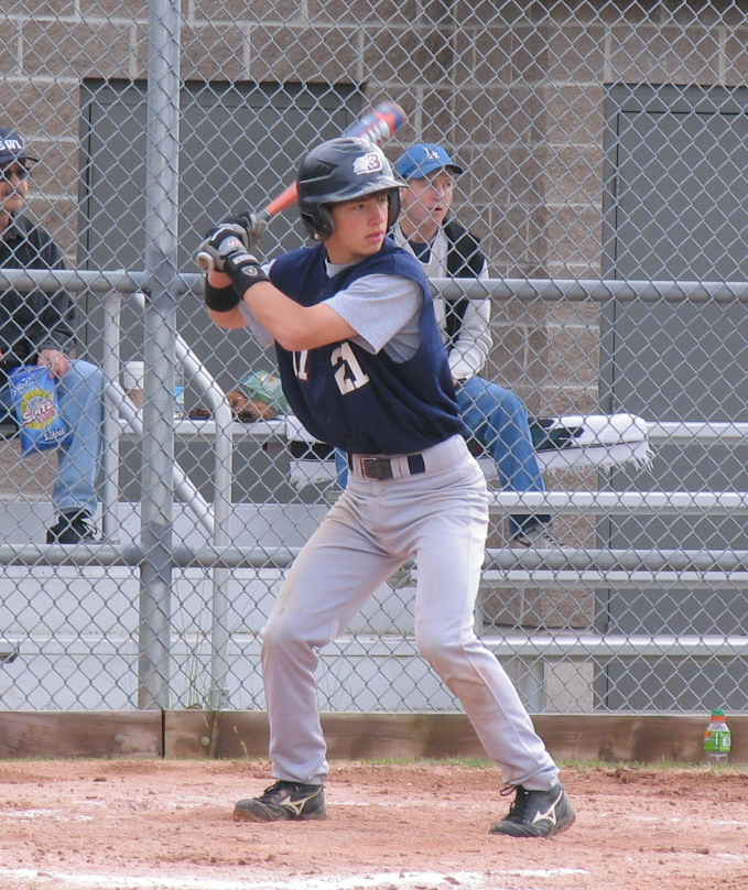 Ashton at the plate vs Port Coquitlam at Bird Field