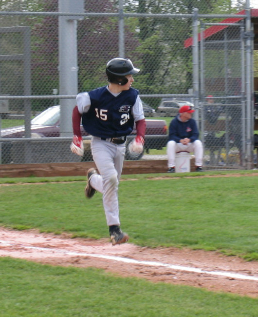 Garrett runs out a single vs Port Coquitlam at Bird Field